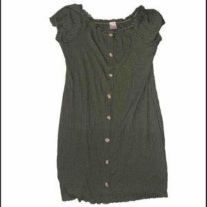 Off shoulder button dress